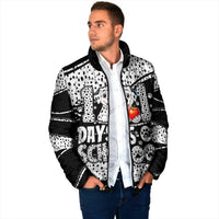 101 Days of School Dalmatian Padded Jacket 100th Days Teacher Girl Boy - Spotted Mono Spiral