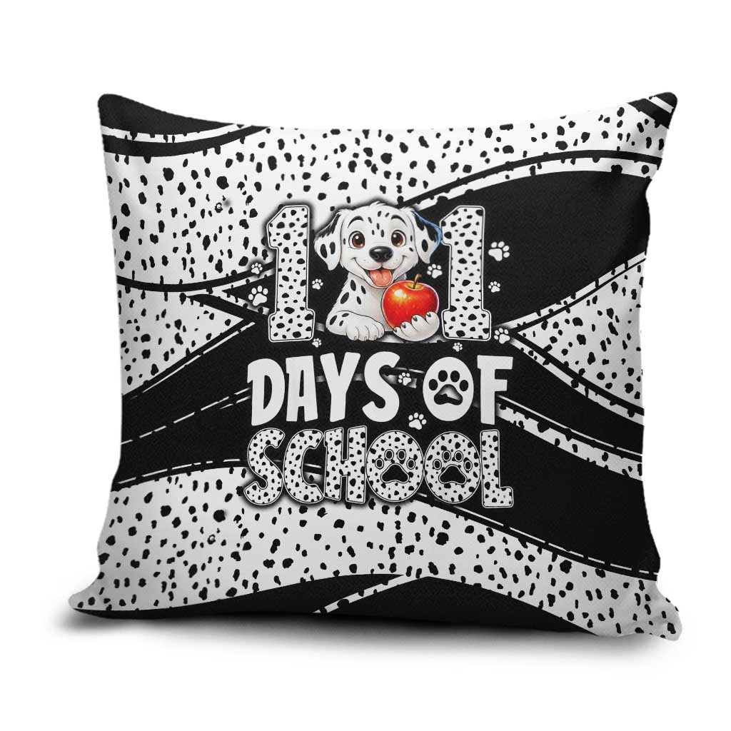 101 Days of School Dalmatian Pillow Cover 100th Days Teacher Girl Boy - Spotted Mono Spiral