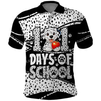 101 Days of School Dalmatian Polo Shirt 100th Days Teacher Girl Boy - Spotted Mono Spiral