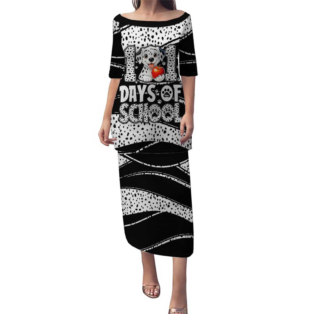 101 Days of School Dalmatian Puletasi 100th Days Teacher Girl Boy - Spotted Mono Spiral