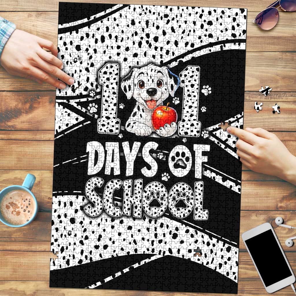 101 Days of School Dalmatian Puzzle 100th Days Teacher Girl Boy - Spotted Mono Spiral