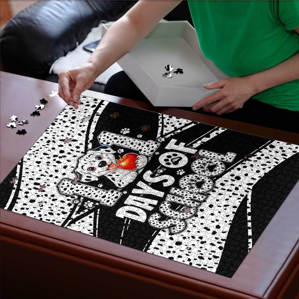 101 Days of School Dalmatian Puzzle 100th Days Teacher Girl Boy - Spotted Mono Spiral