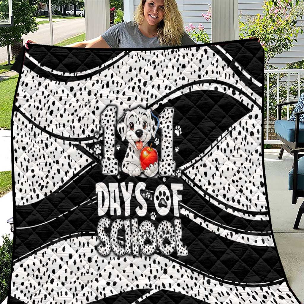 101 Days of School Dalmatian Quilt 100th Days Teacher Girl Boy - Spotted Mono Spiral