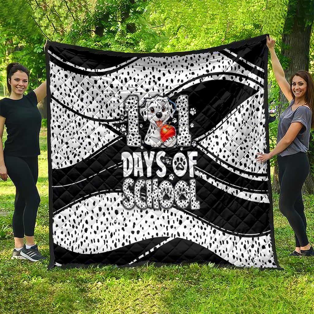 101 Days of School Dalmatian Quilt 100th Days Teacher Girl Boy - Spotted Mono Spiral