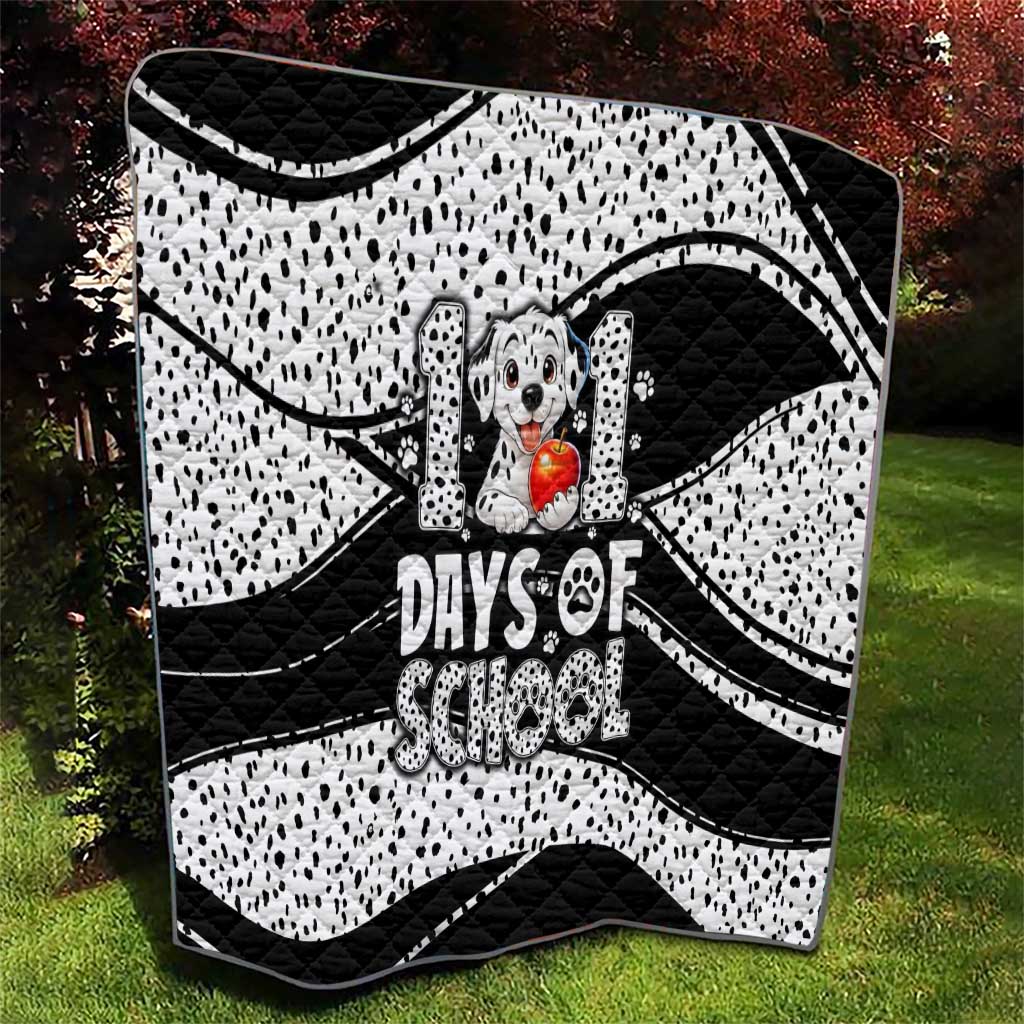 101 Days of School Dalmatian Quilt 100th Days Teacher Girl Boy - Spotted Mono Spiral