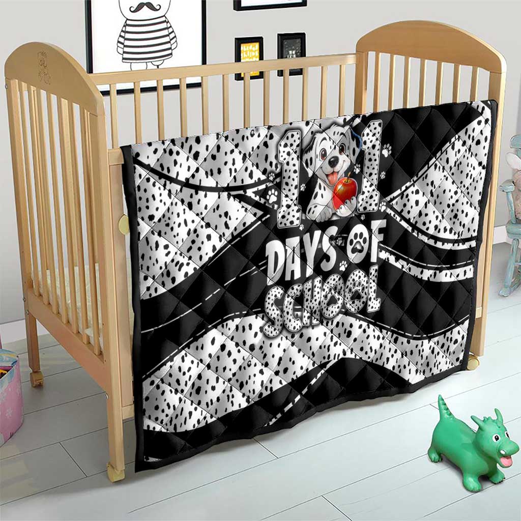 101 Days of School Dalmatian Quilt 100th Days Teacher Girl Boy - Spotted Mono Spiral