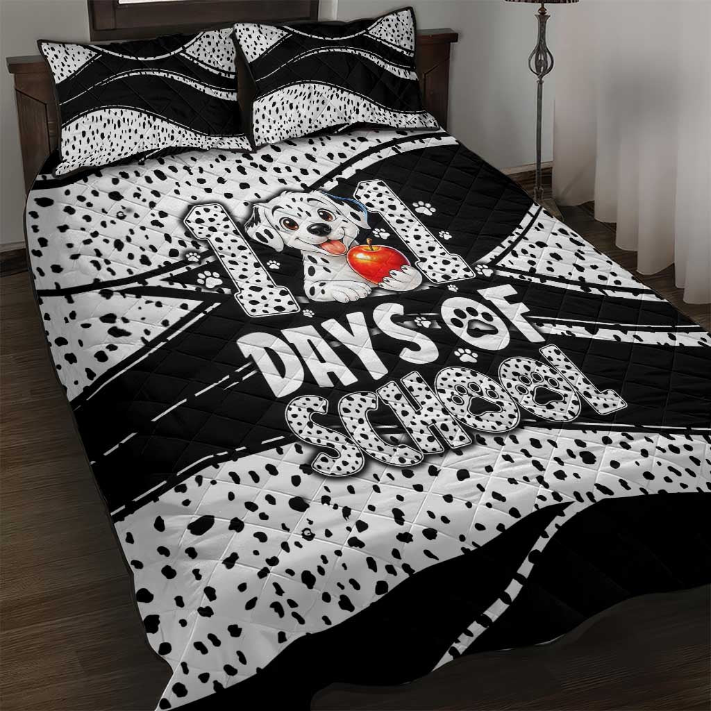 101 Days of School Dalmatian Quilt Bed Set 100th Days Teacher Girl Boy - Spotted Mono Spiral