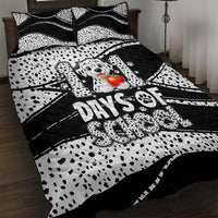 101 Days of School Dalmatian Quilt Bed Set 100th Days Teacher Girl Boy - Spotted Mono Spiral