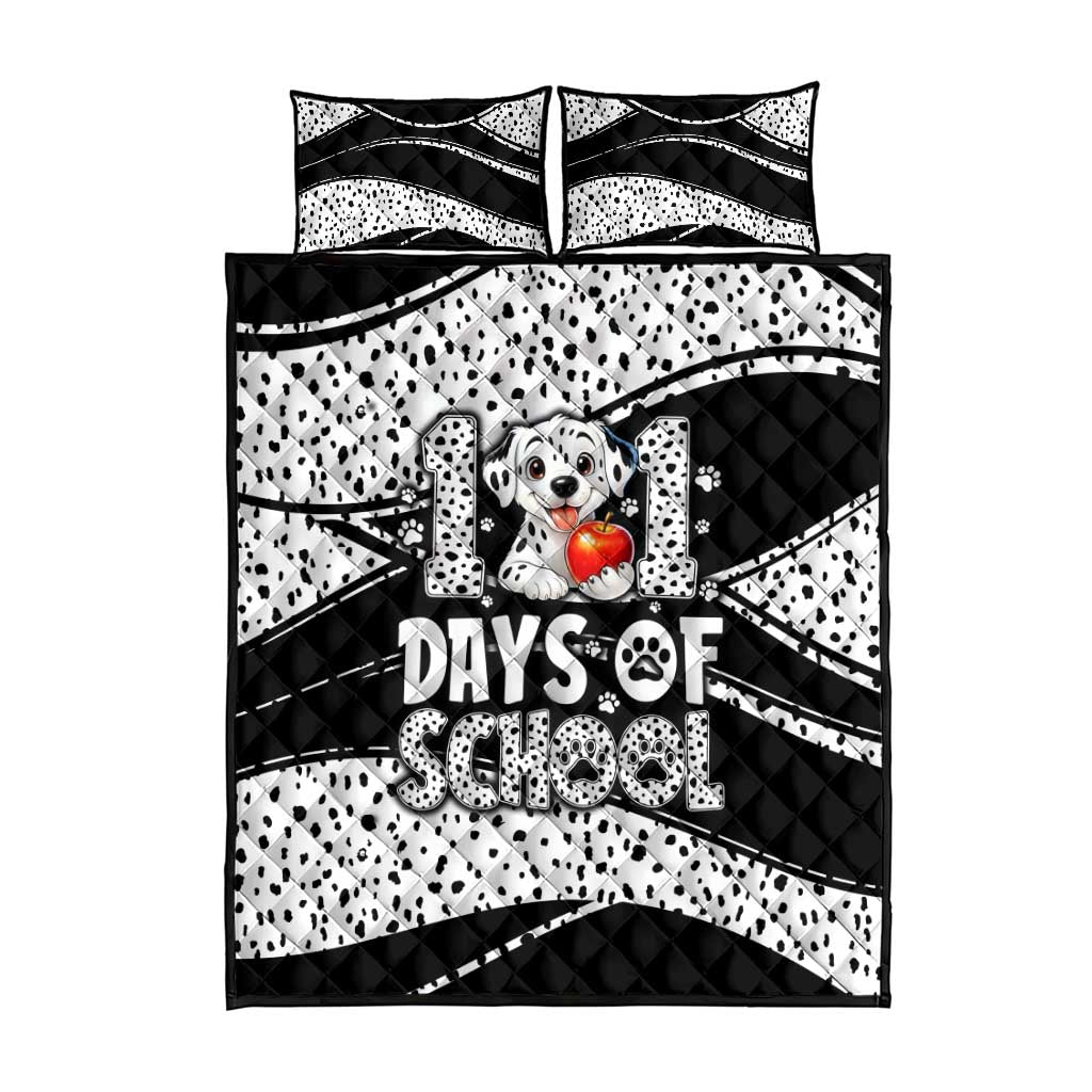 101 Days of School Dalmatian Quilt Bed Set 100th Days Teacher Girl Boy - Spotted Mono Spiral