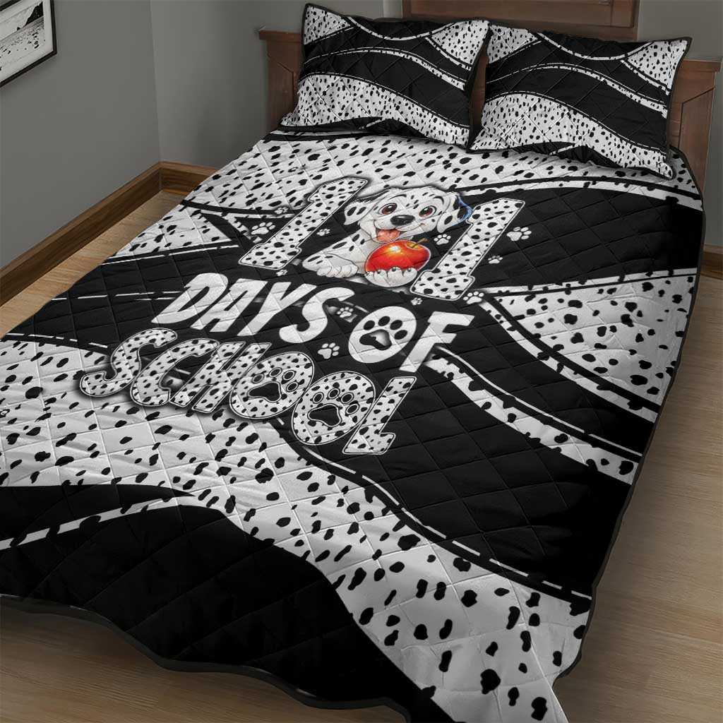 101 Days of School Dalmatian Quilt Bed Set 100th Days Teacher Girl Boy - Spotted Mono Spiral