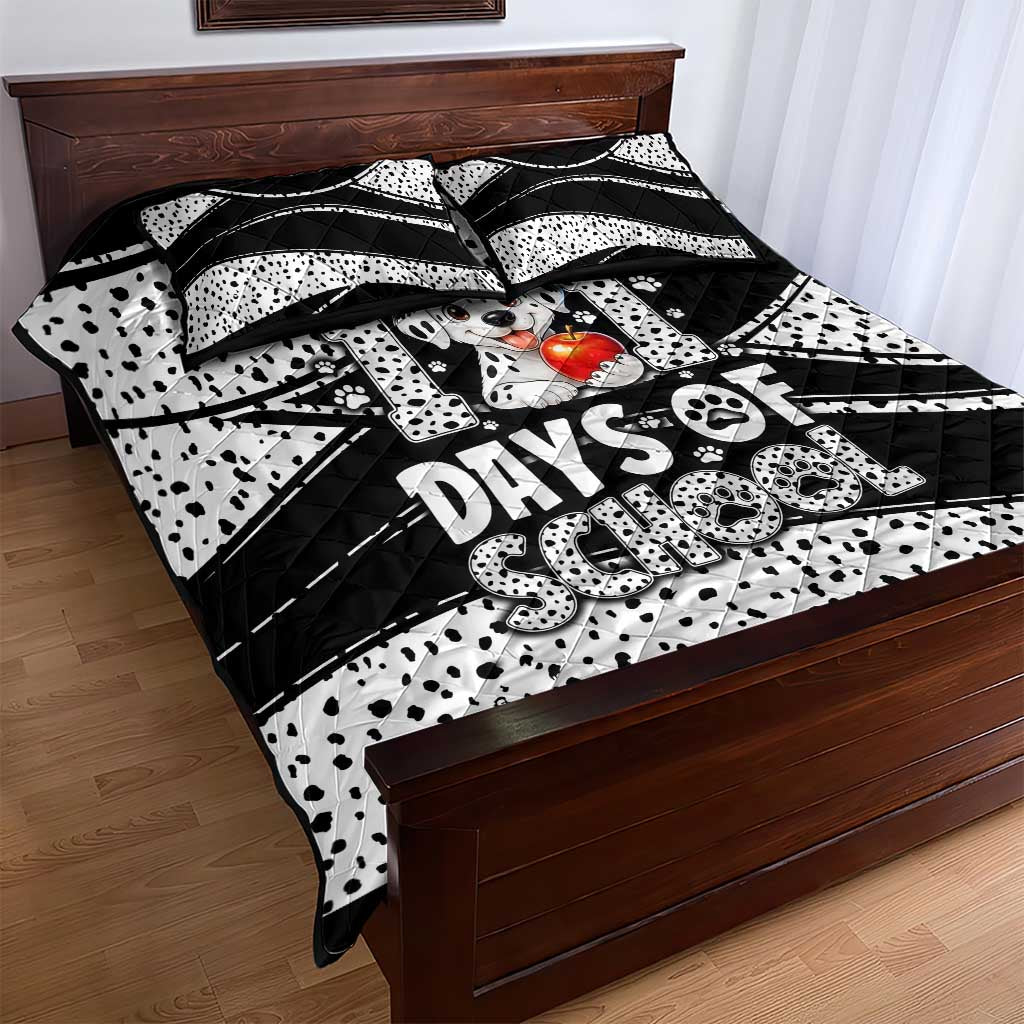 101 Days of School Dalmatian Quilt Bed Set 100th Days Teacher Girl Boy - Spotted Mono Spiral