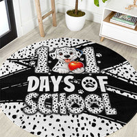 101 Days of School Dalmatian Round Carpet 100th Days Teacher Girl Boy - Spotted Mono Spiral