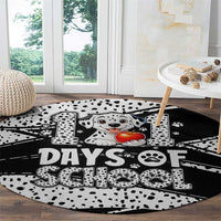101 Days of School Dalmatian Round Carpet 100th Days Teacher Girl Boy - Spotted Mono Spiral
