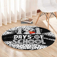 101 Days of School Dalmatian Round Carpet 100th Days Teacher Girl Boy - Spotted Mono Spiral