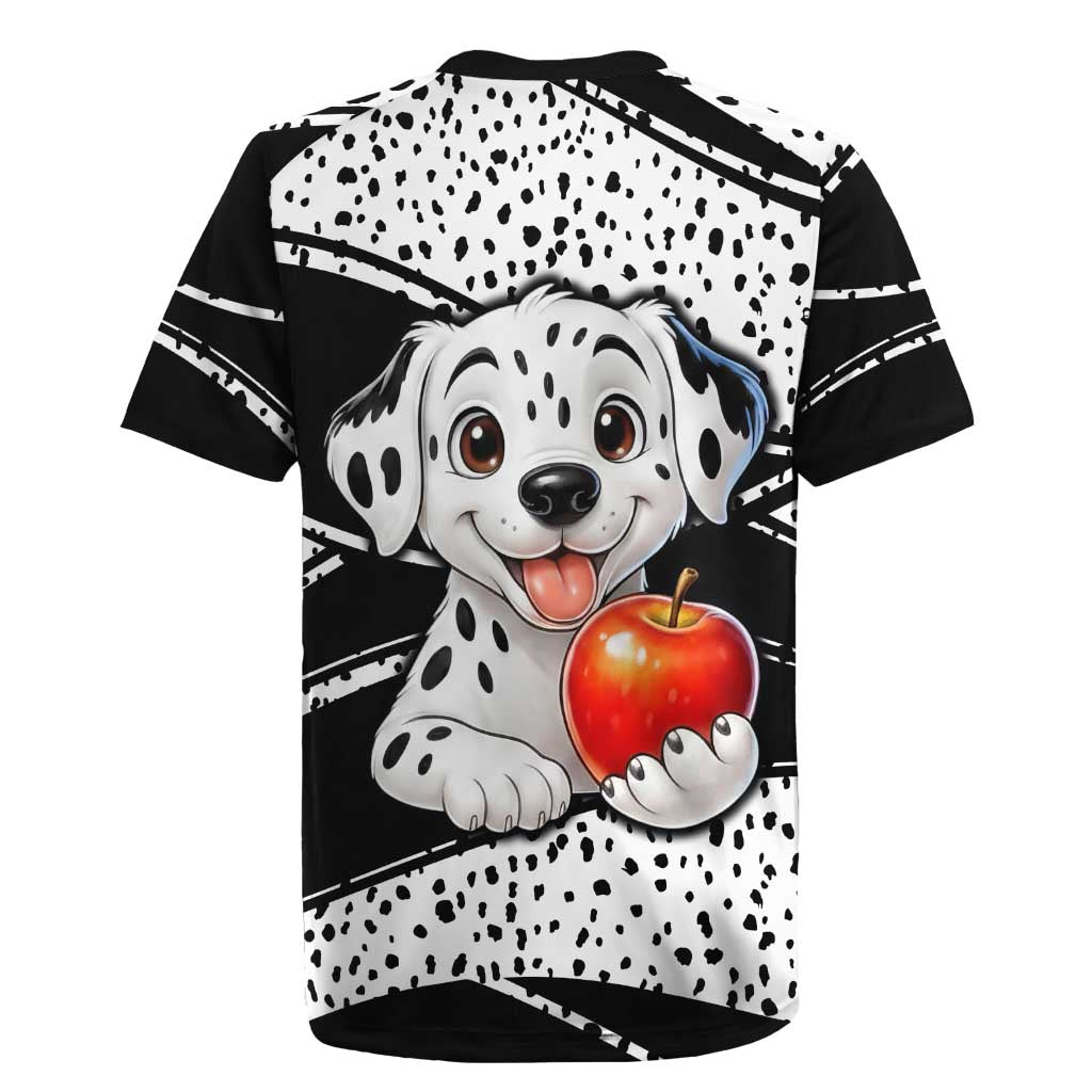 101 Days of School Dalmatian Rugby Jersey 100th Days Teacher Girl Boy - Spotted Mono Spiral