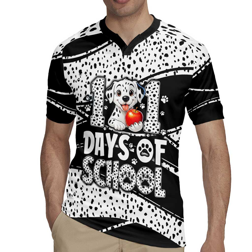 101 Days of School Dalmatian Rugby Jersey 100th Days Teacher Girl Boy - Spotted Mono Spiral