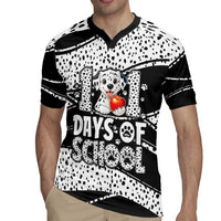 101 Days of School Dalmatian Rugby Jersey 100th Days Teacher Girl Boy - Spotted Mono Spiral