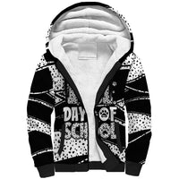 101 Days of School Dalmatian Sherpa Hoodie 100th Days Teacher Girl Boy - Spotted Mono Spiral
