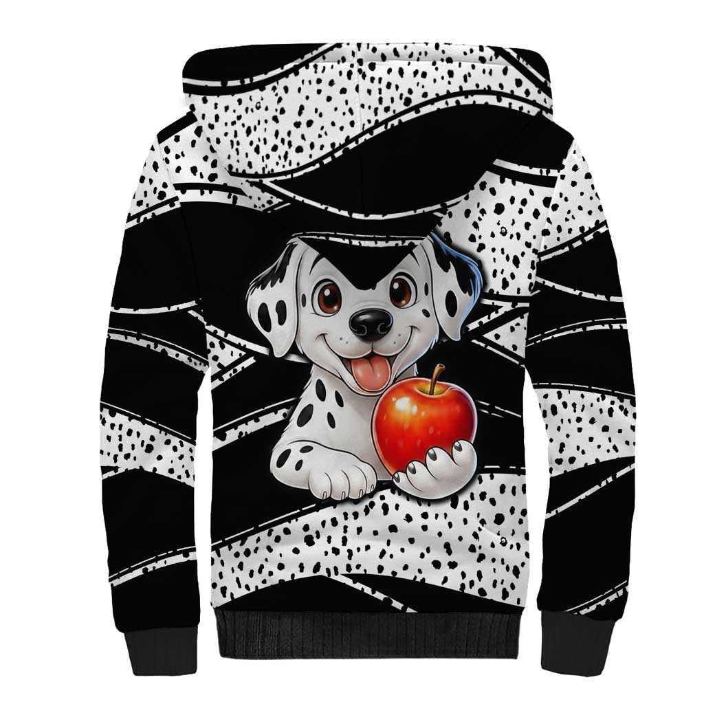 101 Days of School Dalmatian Sherpa Hoodie 100th Days Teacher Girl Boy - Spotted Mono Spiral