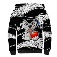 101 Days of School Dalmatian Sherpa Hoodie 100th Days Teacher Girl Boy - Spotted Mono Spiral