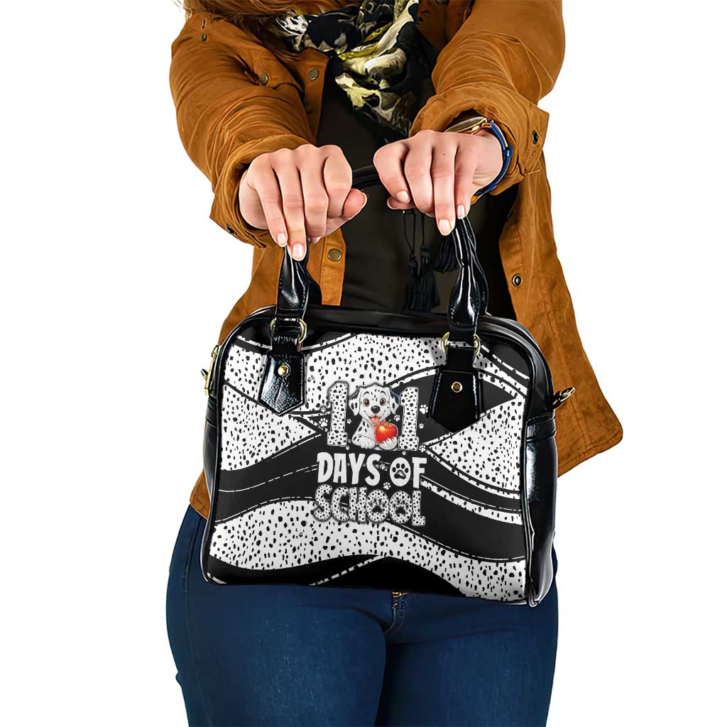101 Days of School Dalmatian Shoulder Handbag 100th Days Teacher Girl Boy - Spotted Mono Spiral
