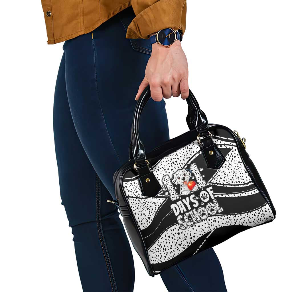 101 Days of School Dalmatian Shoulder Handbag 100th Days Teacher Girl Boy - Spotted Mono Spiral
