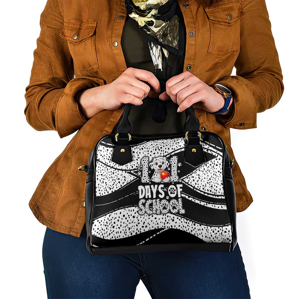 101 Days of School Dalmatian Shoulder Handbag 100th Days Teacher Girl Boy - Spotted Mono Spiral