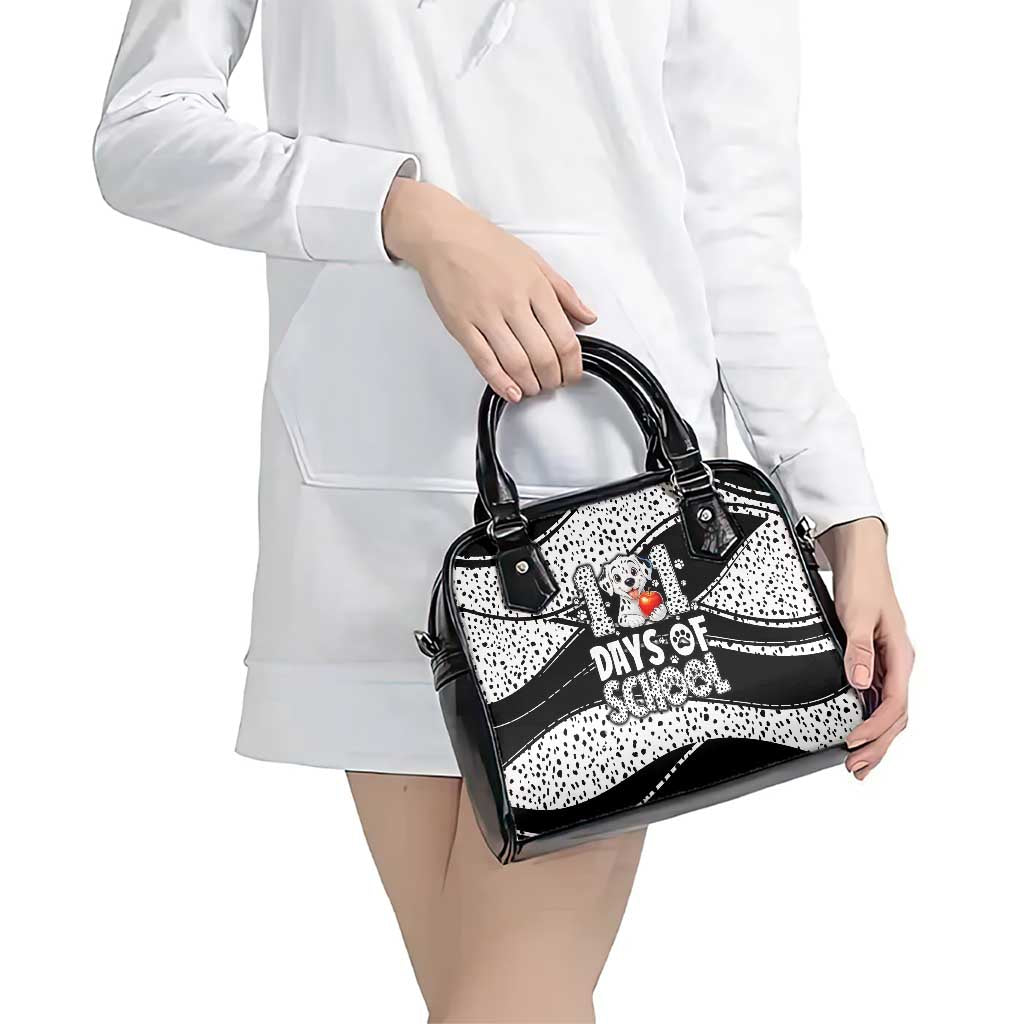 101 Days of School Dalmatian Shoulder Handbag 100th Days Teacher Girl Boy - Spotted Mono Spiral