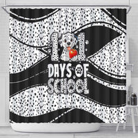 101 Days of School Dalmatian Shower Curtain 100th Days Teacher Girl Boy - Spotted Mono Spiral
