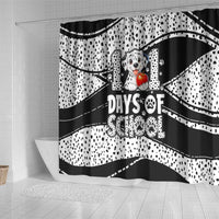 101 Days of School Dalmatian Shower Curtain 100th Days Teacher Girl Boy - Spotted Mono Spiral