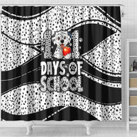 101 Days of School Dalmatian Shower Curtain 100th Days Teacher Girl Boy - Spotted Mono Spiral