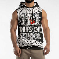 101 Days of School Dalmatian Sleeveless Hoodie 100th Days Teacher Girl Boy - Spotted Mono Spiral