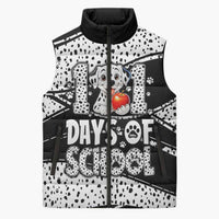 101 Days of School Dalmatian Sleeveless Puffer Jacket 100th Days Teacher Girl Boy - Spotted Mono Spiral