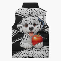 101 Days of School Dalmatian Sleeveless Puffer Jacket 100th Days Teacher Girl Boy - Spotted Mono Spiral