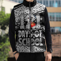 101 Days of School Dalmatian Sleeveless Puffer Jacket 100th Days Teacher Girl Boy - Spotted Mono Spiral