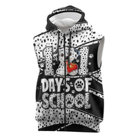 101 Days of School Dalmatian Sleeveless Zip Hoodie 100th Days Teacher Girl Boy - Spotted Mono Spiral