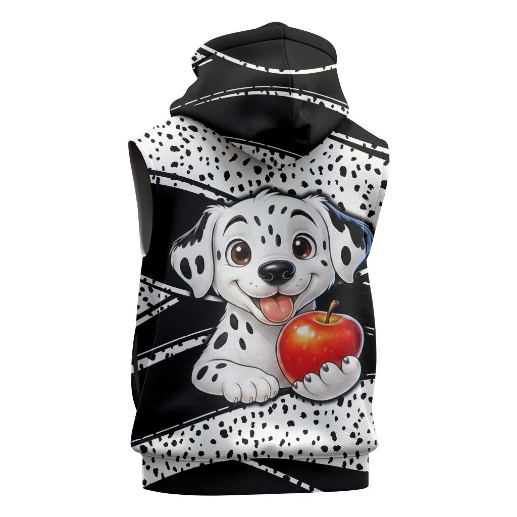 101 Days of School Dalmatian Sleeveless Zip Hoodie 100th Days Teacher Girl Boy - Spotted Mono Spiral
