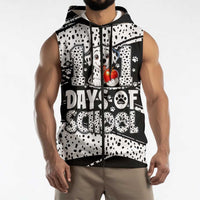 101 Days of School Dalmatian Sleeveless Zip Hoodie 100th Days Teacher Girl Boy - Spotted Mono Spiral