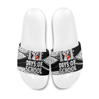 101 Days of School Dalmatian Slide Sandals 100th Days Teacher Girl Boy - Spotted Mono Spiral