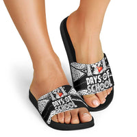 101 Days of School Dalmatian Slide Sandals 100th Days Teacher Girl Boy - Spotted Mono Spiral