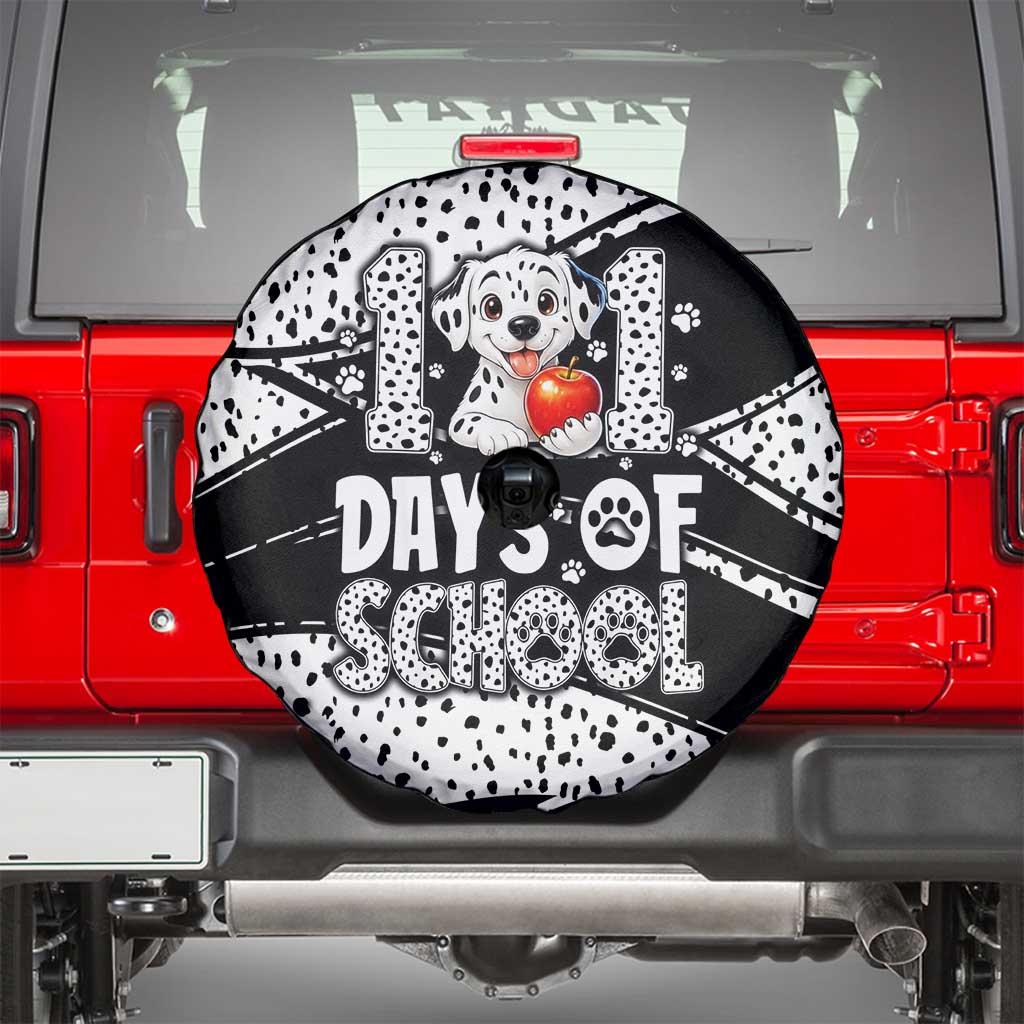 101 Days of School Dalmatian Spare Tire Cover 100th Days Teacher Girl Boy - Spotted Mono Spiral