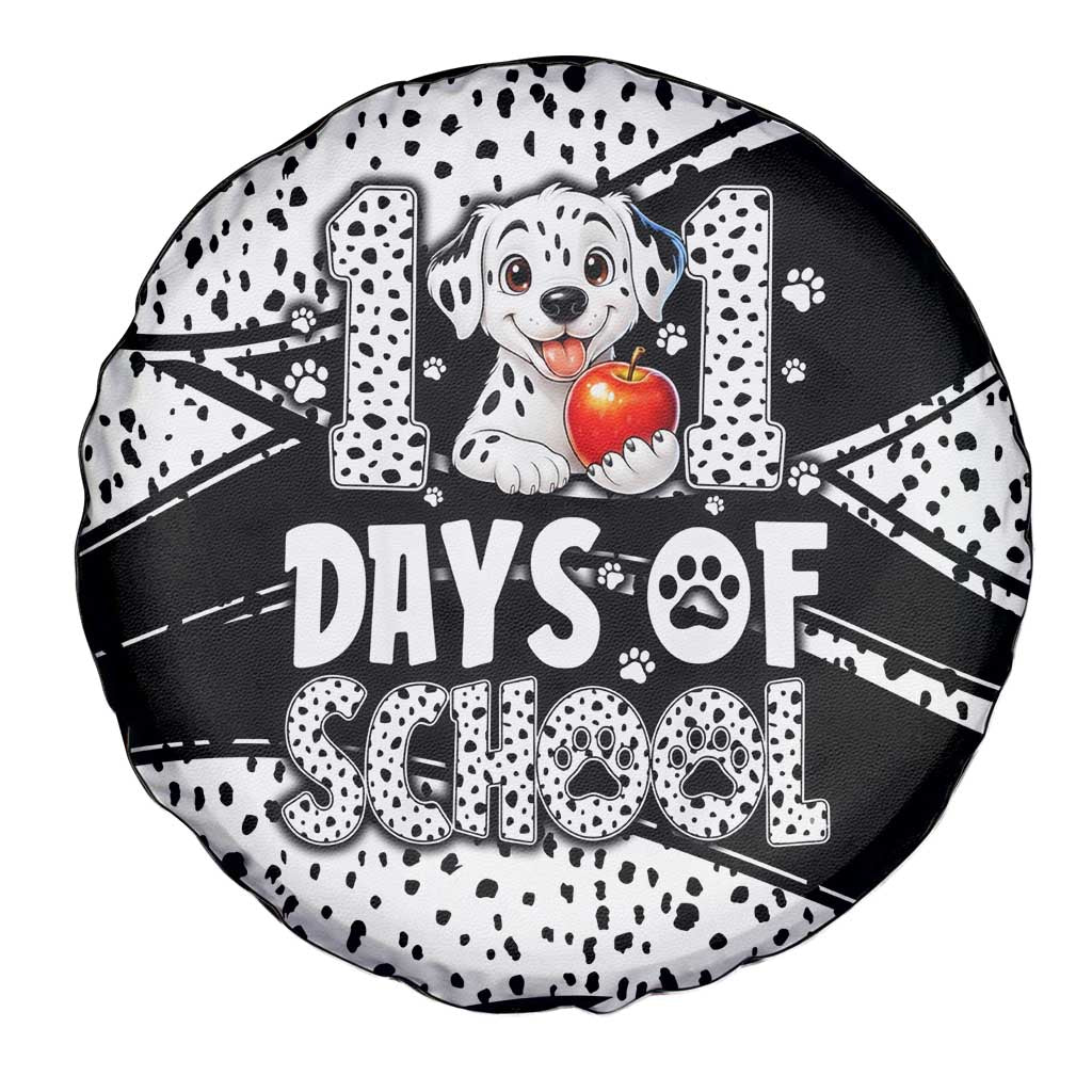 101 Days of School Dalmatian Spare Tire Cover 100th Days Teacher Girl Boy - Spotted Mono Spiral