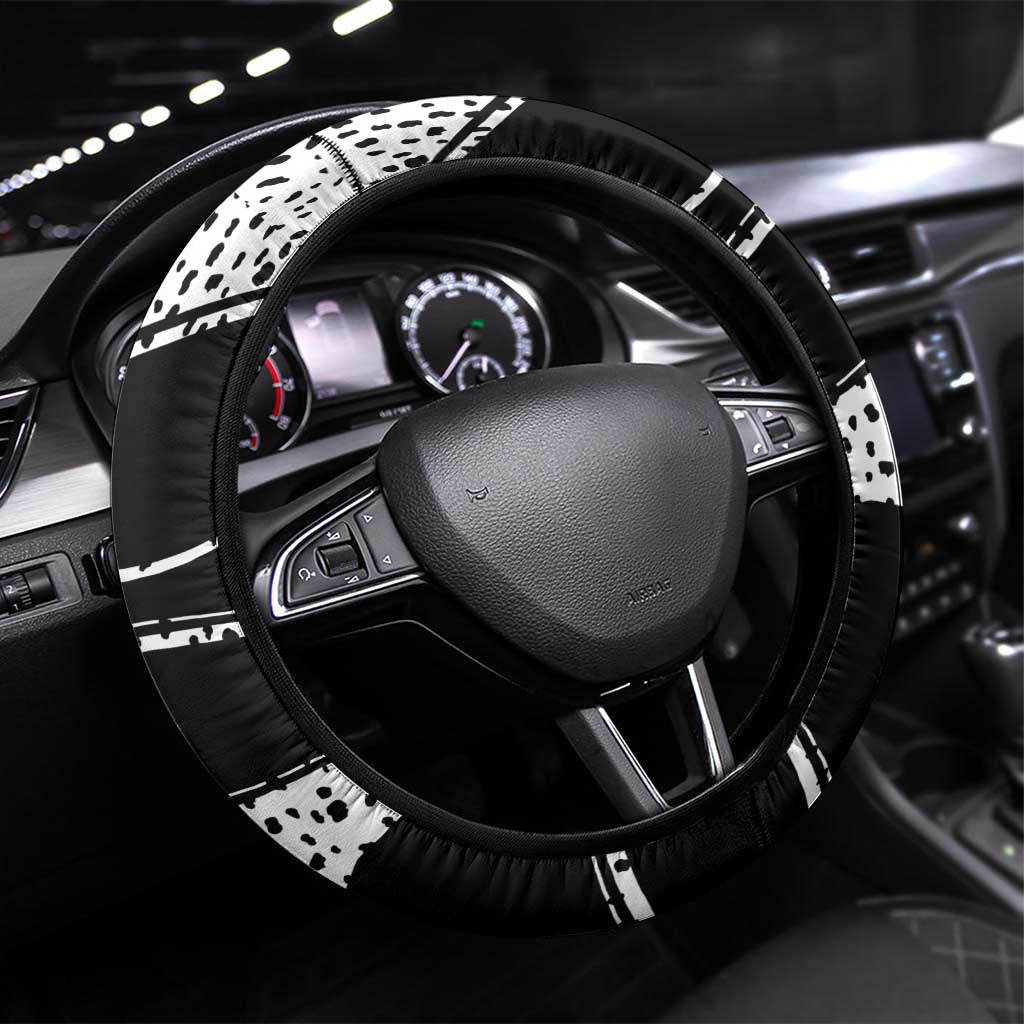 101 Days of School Dalmatian Steering Wheel Cover 100th Days Teacher Girl Boy - Spotted Mono Spiral