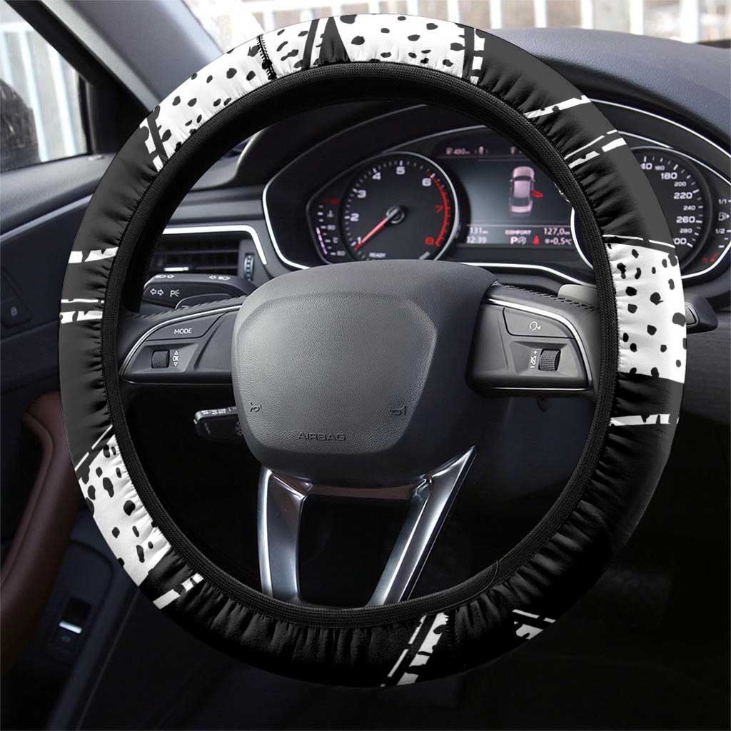 101 Days of School Dalmatian Steering Wheel Cover 100th Days Teacher Girl Boy - Spotted Mono Spiral
