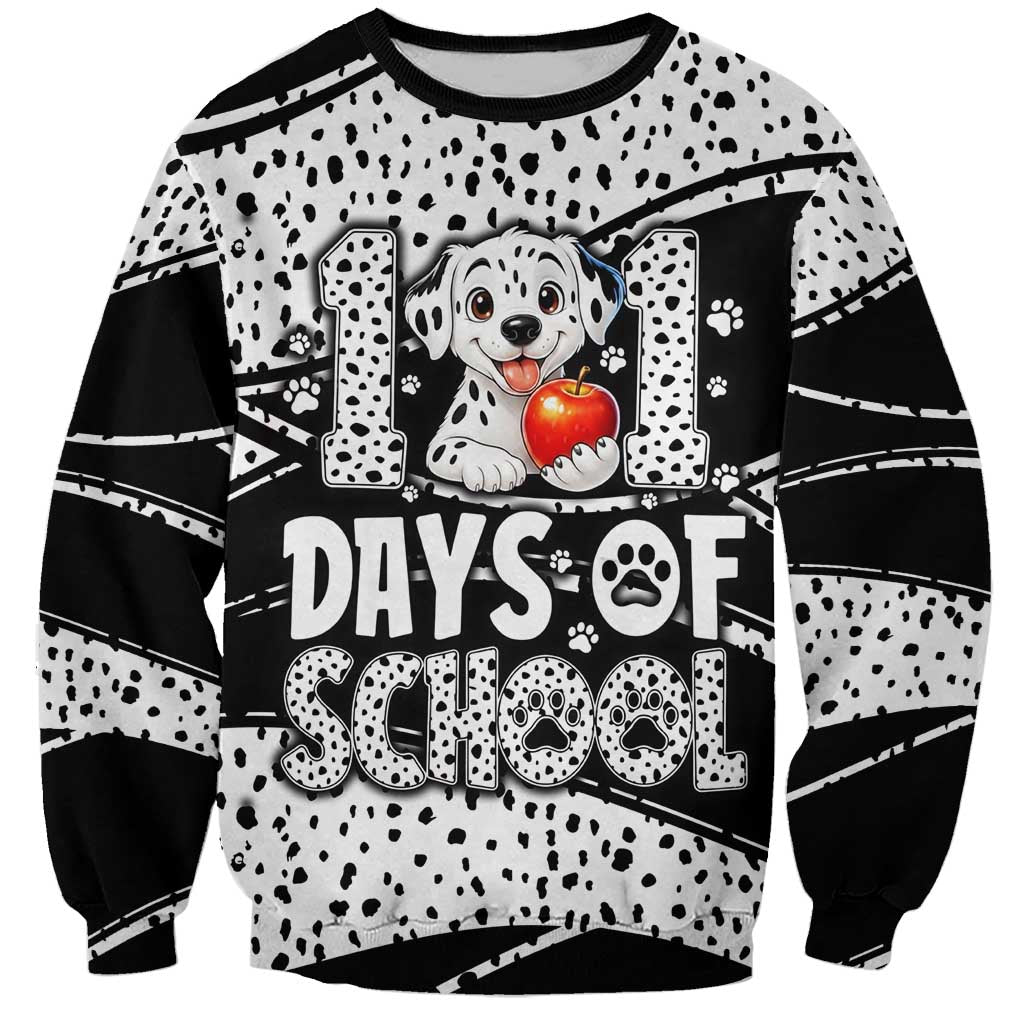 101 Days of School Dalmatian Sweatshirt 100th Days Teacher Girl Boy - Spotted Mono Spiral