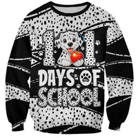 101 Days of School Dalmatian Sweatshirt 100th Days Teacher Girl Boy - Spotted Mono Spiral