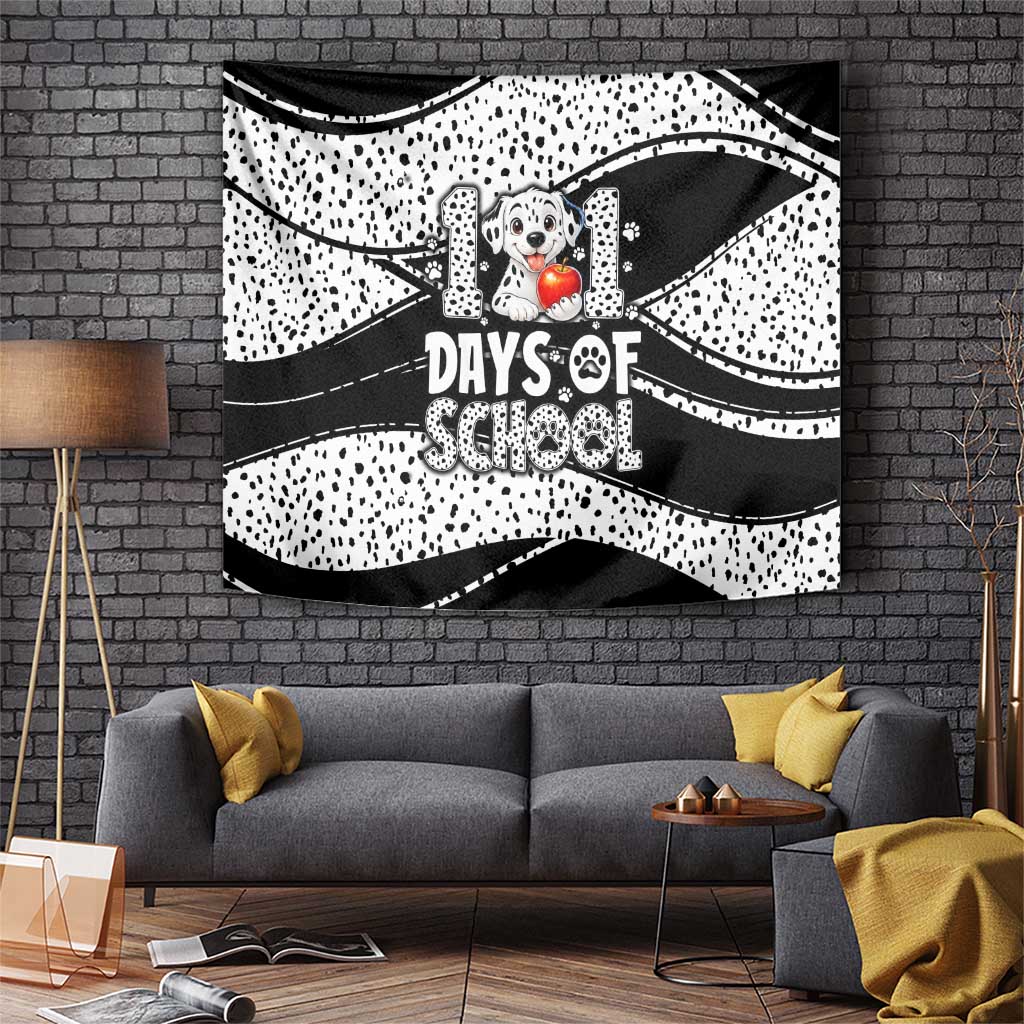 101 Days of School Dalmatian Tapestry 100th Days Teacher Girl Boy - Spotted Mono Spiral