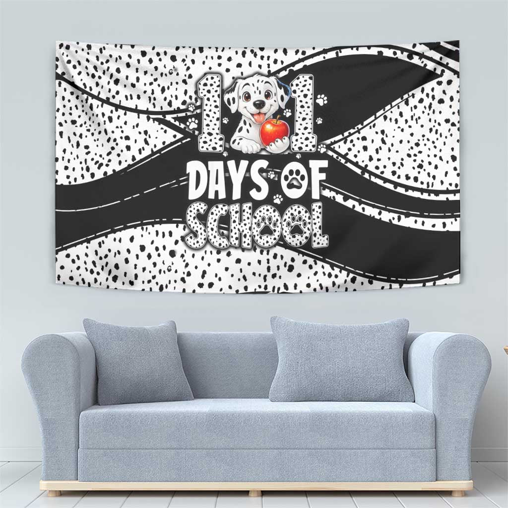 101 Days of School Dalmatian Tapestry 100th Days Teacher Girl Boy - Spotted Mono Spiral