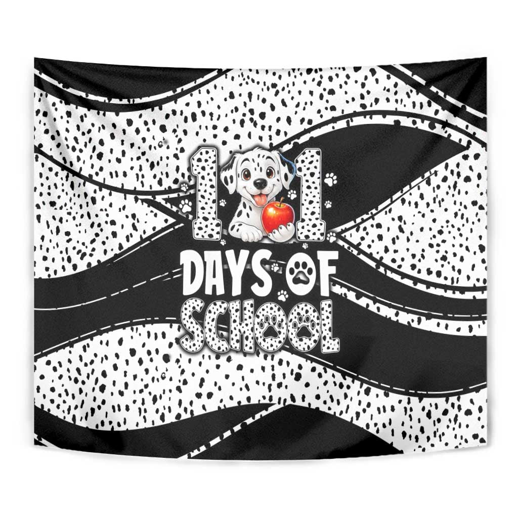 101 Days of School Dalmatian Tapestry 100th Days Teacher Girl Boy - Spotted Mono Spiral
