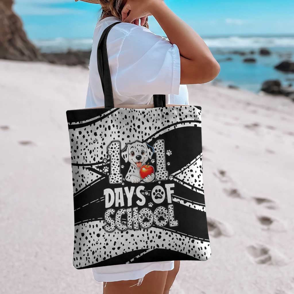 101 Days of School Dalmatian Tote Bag 100th Days Teacher Girl Boy - Spotted Mono Spiral